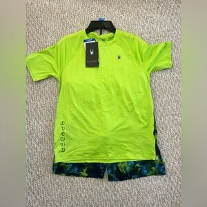 New Spyder Boys 2 piece Swim Set size L 14/16